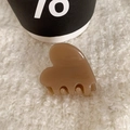 Elegant milk tea brown heart-shaped acetate hair claw with gold logo for women - Brown