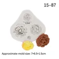 Stampo in silicone bianco con fiori di rosa e cavità per decorazione di torte - Grigio