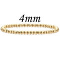 Bracciale minimalista a sfere dorate da 4mm in acciaio inossidabile lucido a specchio - 4mm / Oro
