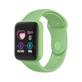 Y68 smart sports watch in avocado green silicone strap with heart rate monitor display - Green