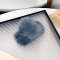 Morandi blue faux rabbit fur claw clip with a fluffy texture for winter styling - Gray