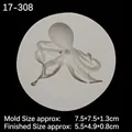 Round light grey silicone octopus mold for fondant, chocolate and DIY cake decorating - No. 1 Octopus / Gray