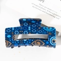 Vintage Haarklammer mit blauem Evil-Eye-Muster aus glänzendem Harz für Damen - Dunkelblau/Evil Eye Druck