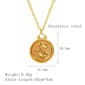 Golden Scorpio zodiac pendant necklace in stainless steel with orange glitter background - Scorpio