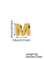 18k gold plated stainless steel letter M heart pendant with 0.8cm width dimensions - Letter M Pendant
