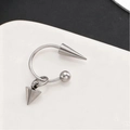 Punk Y2K Edelstahl-Ohrring mit silbernem Kegel-Anhänger im minimalistischen Stil - Einzelne Stahlfarbe (ID: 1.2) (9315)