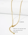 Detailed view of 1.6mm gold bead chain in 316 stainless steel with lobster clasp - HC0032G1645-Round Bead Chain 1.6mm