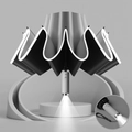 Dark gray automatic reverse umbrella with LED light strip and integrated flashlight handle - Automatic Reverse LED Model / Gray
