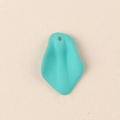 Matte turquoise acrylic petal pendant with pleated texture for DIY earring making - 10Pcs Small / Lake Blue