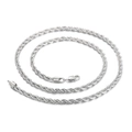 Collana a catena a fune in acciaio inossidabile argento lucido con design a spirale classica - Color Acciaio-4mm