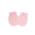 Soft pink newborn baby anti-scratch mittens made of breathable knit cotton fabric - Pink (Elastic Anti-Scratch Mittens)
