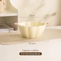 9,5 Zoll Keramikschale in Creme mit rosa Griffen und 1200 ml Fassungsvermögen - 9,5 Zoll Doppelgriff Tiefe Schüssel (1200ml)