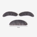Three-piece grey synthetic fiber fake mustache and eyebrows set for Halloween parties - Dark Grey Mustache Set