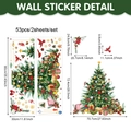 Pegatinas de pared árbol de Navidad con medidas incluyendo cajas de regalo y cascanueces - Estilo Árbol de Navidad (UV24Y12692T_R) / 90x30cm 2 Hojas