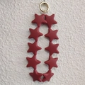 Cute red star-shaped silicone beaded keychain with a golden metal ring for women - Clay Purple (10 Stars)
