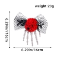 Halloween Haarspange mit roter Rose, Skeletthand und Spinne, Größe 16 cm - Einheitsgröße / Rote Rose Totenkopfhand
