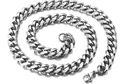 Collana a catena cubana in argento lucido con chiusura a moschettone per uomo e donna - Catena Cuban Link (9.0mm*60cm)
