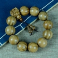 Armband aus argentinischem grünem Sandelholz mit detailliertem Drachenkopf-Anhänger - Dragon Head Accessory Style / 20mm x 12 Stk