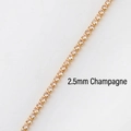 Elegant 2.5mm champagne zircon tennis chain in gold plated finish for women - Champagne Zircon 2.5mm Necklace