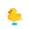 Classic yellow rubber duck bath toy with 9cm length and soft matte finish - No. 4 Yellow