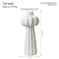 Modern white ceramic vase with vertical ribbed texture, tall 29.5cm minimalist design - White High Style