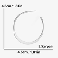 Silver retro irregular spring spiral hoop earrings 4.6cm diameter stainless steel jewelry - Silver Large Hoop (D436-S)