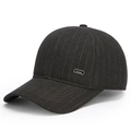 Gorra de béisbol de lana para hombre en gris marengo con orejeras y logo metálico - Ajustable / café