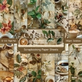 6x6 inch vintage coffee theme scrapbooking paper pad with 24 sheets of 160gsm cardstock - R2436 24 Sheets