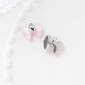 Pink translucent and silver metal butterfly pendants for DIY jewelry making - 7# Bowknot-Pink