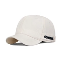 Off-white short brim baseball cap with CONTROL side embroidery in cotton twill fabric - Adjustable / Light Beige