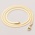 Collar de cadena de serpiente plana dorada de acero de titanio con cierre de langosta - Dorado/3MM de Ancho/40CM de Largo/Sin Cadena de Extensión