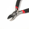 Diagonal close-up of metal diagonal cutting pliers with black and red anti-slip handles - Type A Diagonal Pliers - Black & Red Handle