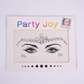 Holographic crown face crystal sticker with iridescent rhinestones for DIY party makeup - HF-77