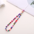 Colorful beaded phone charm lanyard with polymer clay beads and bear motif - K1955 Soft Clay Colorful Phone Chain
