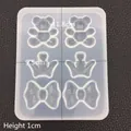 DIY bear crown bow silicone resin mold set measuring 11.8x9.5x1cm for handmade crafts - Mirror Bear Crown Mold (D0697) / 90-1