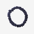 Deep blue 19 momme mulberry silk scrunchie with elegant satin sheen and soft pleats - 1cm/19 Momme / Deep Sea Blue
