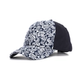 Detailansicht von Paisley-Muster und marineblauem Kontraststoff an der Baseballkappe - Einheitsgröße / Marineblau