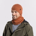 Conjunto de gorro de punto y calentador de cuello en color marrón caramelo - Naranja
