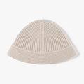 Thick wool knit bucket hat in cream white featuring a minimalist ribbed texture for winter - One Size / Beige