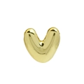 Polished 18k gold-plated V-shaped bubble style pendant with a shiny metallic finish - Gold Letter V (Pendant Only, Without Chain)