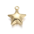 Close-up of a glossy gold star pendant charm for DIY jewelry making on white background - Star-Gold