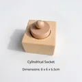 Montessori wooden cylinder block socket toy with round handle for early education - Natural Cylinder Block