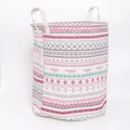 Collapsible laundry basket with ethnic pattern and durable reinforced handles - Ethnic