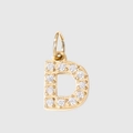 Prachtige gouden roestvrijstalen D-letter hanger met fonkelende zirkoon diamanten voor - Letter D / Goud