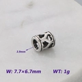 Distanziatore a cuore cavo in acciaio al titanio, misura 7.7x6.7mm per gioielli fai-da-te - Perla a Tubo Lungo a Cuore Cavo (KLJ9062-KJX)