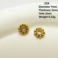 Golden 7mm flower-shaped alloy spacer bead with a 2mm hole for DIY jewelry making - 22# (Sunflower Spacer)