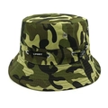 Detalle del sombrero de pesca camuflaje con ojales metálicos y cordón deportivo ajustable - M (56-58cm) / Camuflaje de Jungla Clásico (2#)