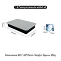 15-grid black silicone ice cube tray with translucent lid measuring 185x115x35mm - 15 Cavity Square / With Lid / Black
