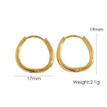 Minimalist U-shaped 14K gold plated stainless steel hoop earrings in polished finish - U-Shaped Geometric Style (YTE2404041-4)