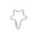Silver star shaped stainless steel connector clasp for DIY jewelry and keychains - Spiral Pentagon Star / Steel